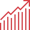 Icon showing analytics chart for tracking app performance metrics and user engagement.