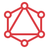 REST and GraphQL API architecture icon for application backend integration.